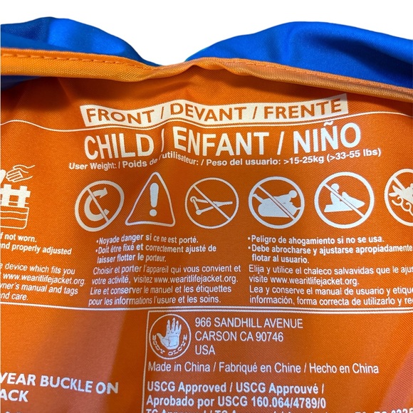 Dinosaur Paddle Pals vest, Coast Guard approved, 35-55 lb limit - Picture 4 of 5